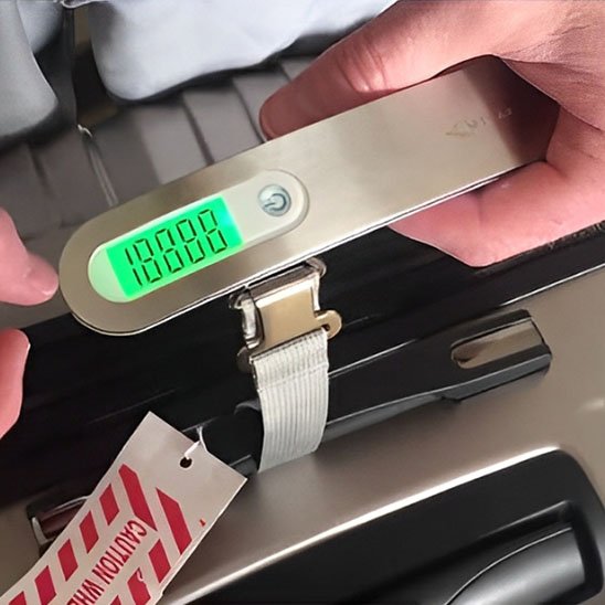 pèse bagage installé