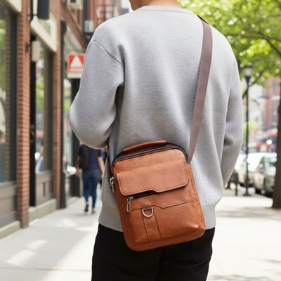 sac à bandoulière kaki unique homme urbain 