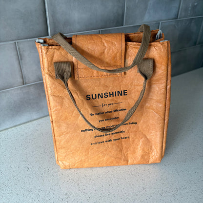 Sac à repas isotherme brun poignées renforcées